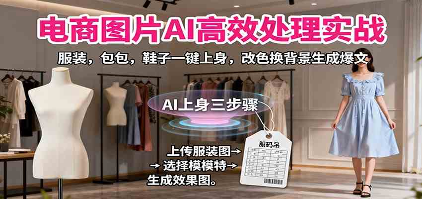 电商图片AI高效处理实战，服装，包包，鞋子一键上身，改色换背景生成爆文_就是爱分享