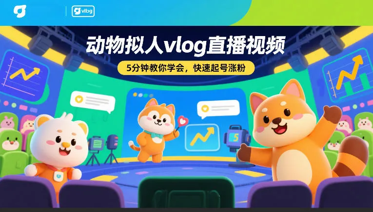 动物拟人vlog直播视频,5分钟教你学会,快速起号涨粉_就是爱分享