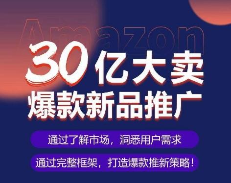 亚马逊·30亿大卖爆款新品推广，可复制、全程案例实操的爆款推新SOP_就是爱分享
