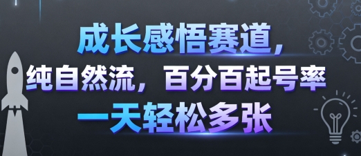 成长感悟赛道，纯自然流，百分百起号率 一天轻松多张_就是爱分享