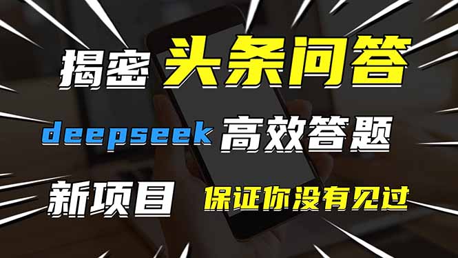 头条问答，刚出的新玩法！保证你没见过！用DeepSeek去高效答题，一个账..._就是爱分享