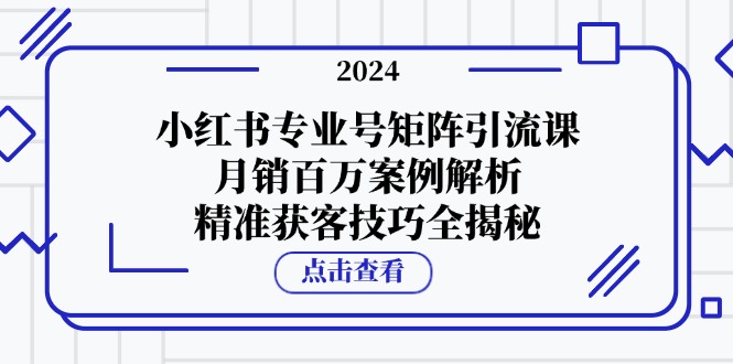 小红书专业号矩阵引流课，月销百万案例解析，精准获客技巧全揭秘_就是爱分享