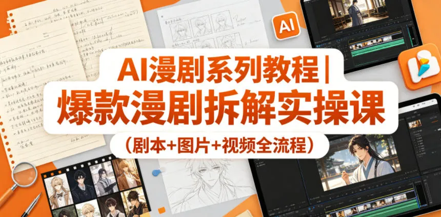 AI漫剧系列教程｜爆款漫剧拆解实操课（剧本+图片+视频全流程）_就是爱分享