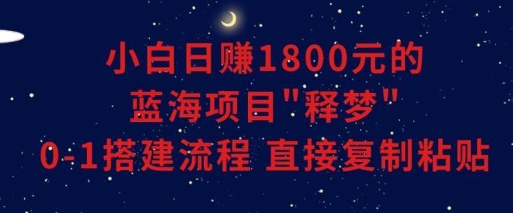小白能日赚1800元的蓝海项目”释梦”0-1搭建流程可直接复制粘贴长期做【揭秘】_就是爱分享
