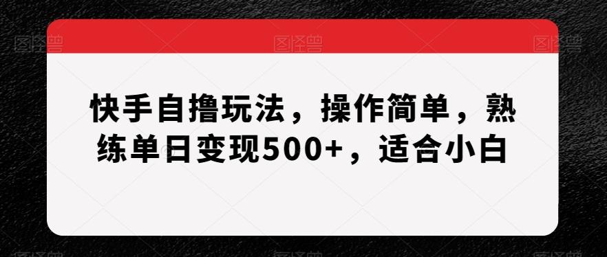 快手自撸玩法，操作简单，熟练单日变现500+，适合小白【揭秘】_就是爱分享