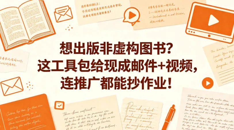 想出版非虚构图书？这工具包给现成邮件+视频，连推广都能抄作业！【原创双语字幕】_就是爱分享