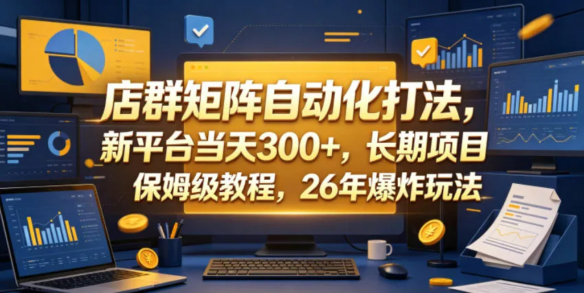 店群矩阵自动化打法,新平台当天300+,长期项目,保姆级教程,26年爆炸玩法【揭秘】_一起云网创