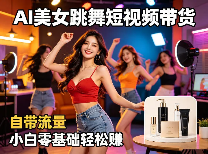 AI美女跳舞短视频带货：自带流量，小白零基础轻松賺，详细拆解_就是爱分享