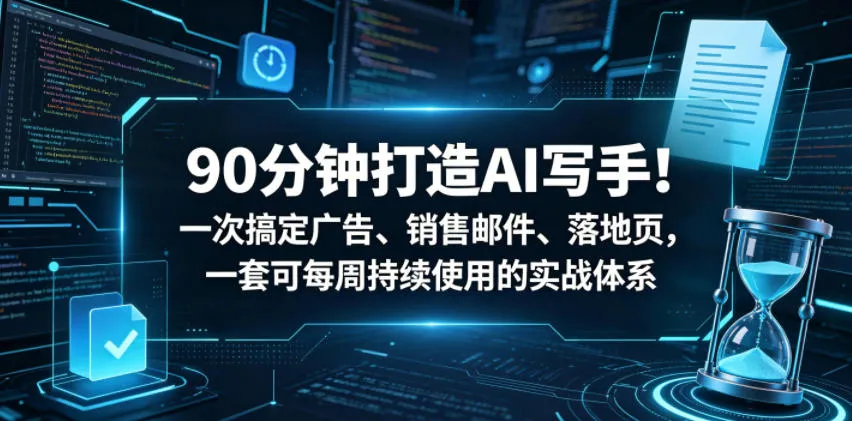 90分钟打造AI写手!一次搞定广告、销售邮件、落地页,一套可每周持续使用的实战体系【原创双语字幕】_一起云网创