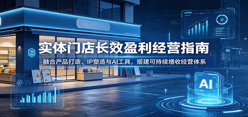 实体门店长效盈利经营指南:融合产品打造、IP塑造与AI工具,搭建可持续增收经营体系_一起云网创