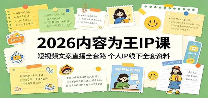 2026内容为王IP课：短视频文案直播全套路，个人IP线下全套资料_一起云网创