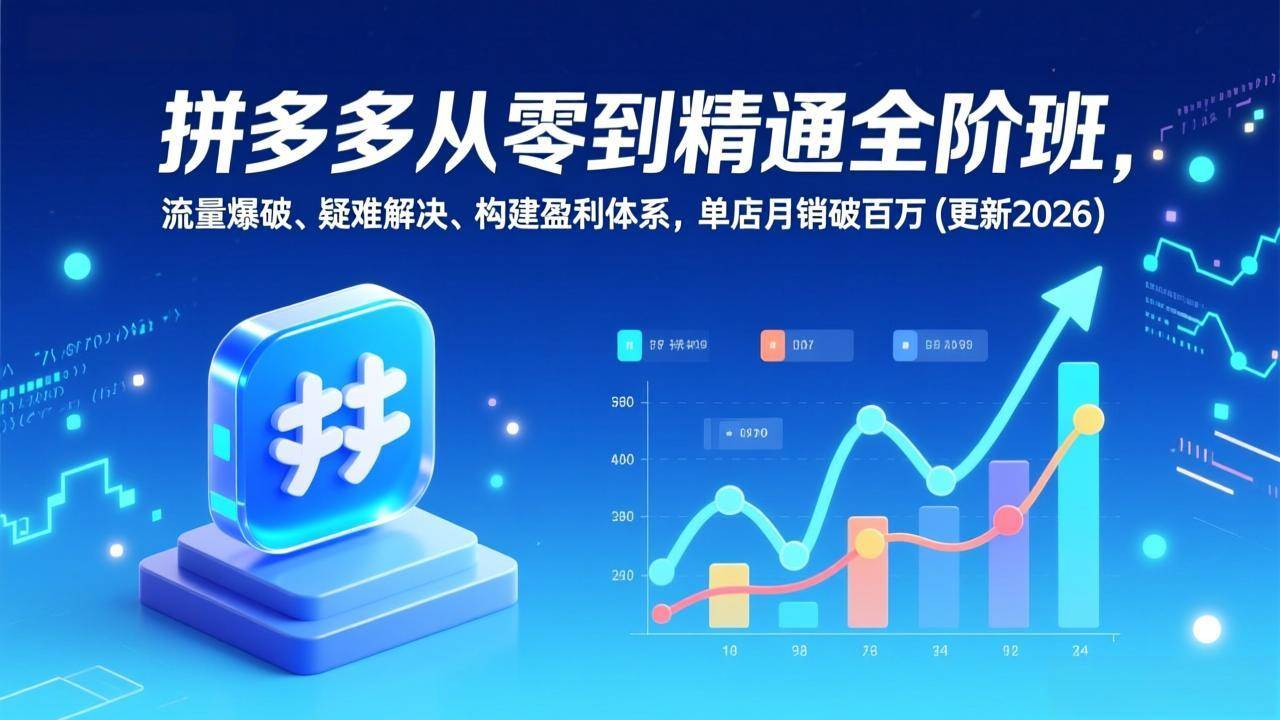 （17148期）拼多多从零到精通全阶班，流量爆破、疑难解决，构建盈利体系，单店月销破百万(更新2026)_就是爱分享