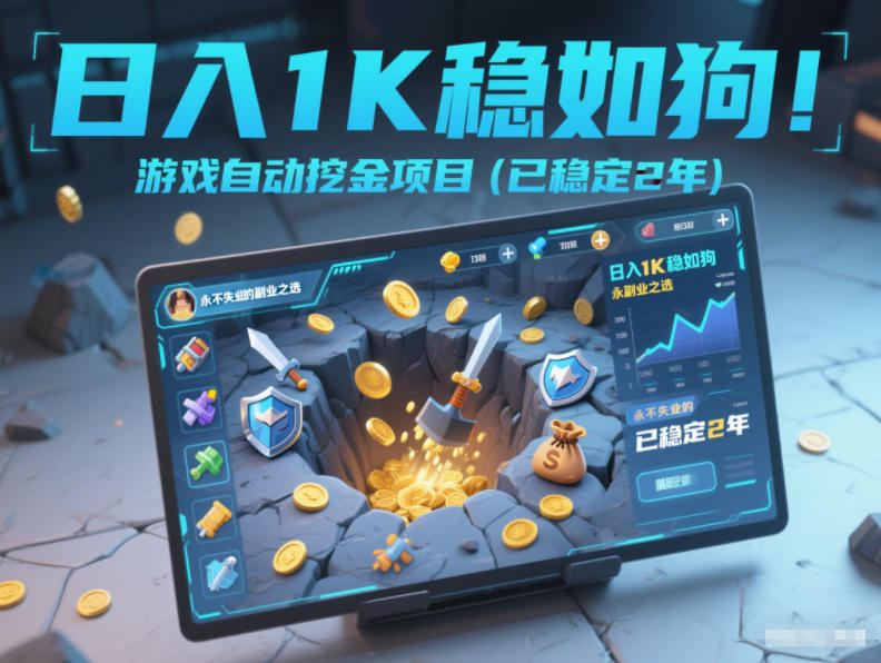 日入1K稳如狗!游戏自动挖金项目(已稳定2年),永不失业的副业之选【揭秘】_就是爱分享