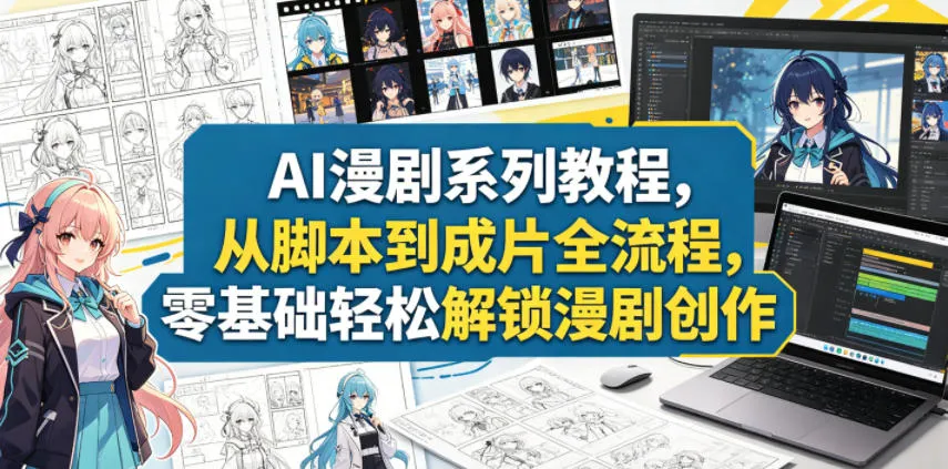 AI漫剧系列教程,从脚本到成片全流程,零基础轻松解锁漫剧创作_一起云网创