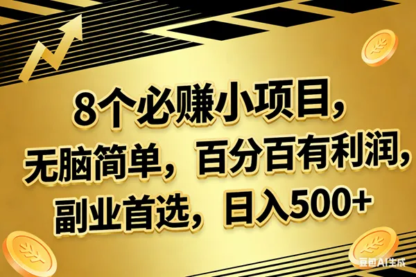（17793期）10个必赚的小项目，百分百有利润，无脑简单，副业首选，日入300+_就是爱分享