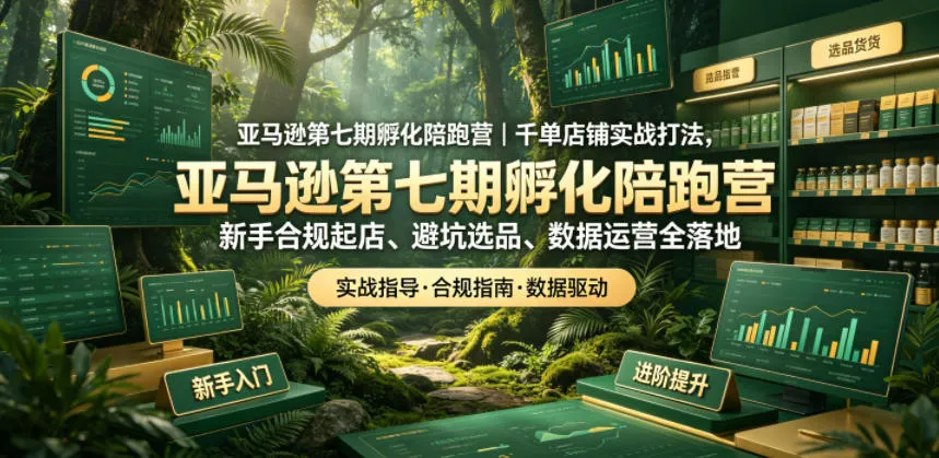亚马逊第七期孵化陪跑营|千单店铺实战打法,新手合规起店、避坑选品、数据运营全落地_一起云网创