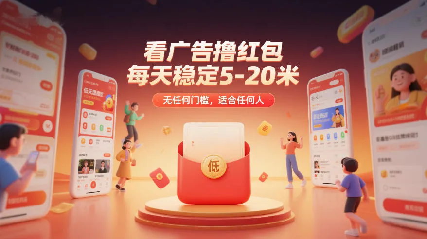 看广告撸红包,每天稳定5-20米,无任何门槛,适合任何人_就是爱分享