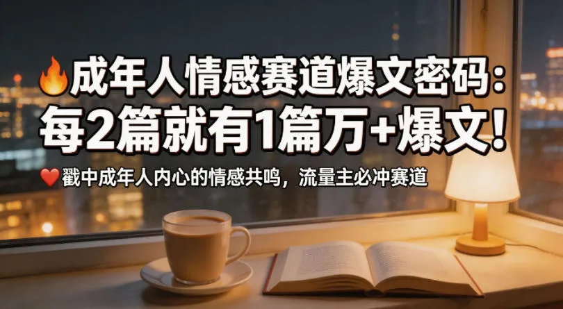公众号流量主成年人情感心理赛道，流量最大，受众最广的主流赛道之一，平均每2篇就有1篇万爆文章_就是爱分享