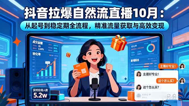 （16339期）抖音拉爆自然流直播10月：从起号到稳定期全流程，精准流量获取与高效变现_就是爱分享