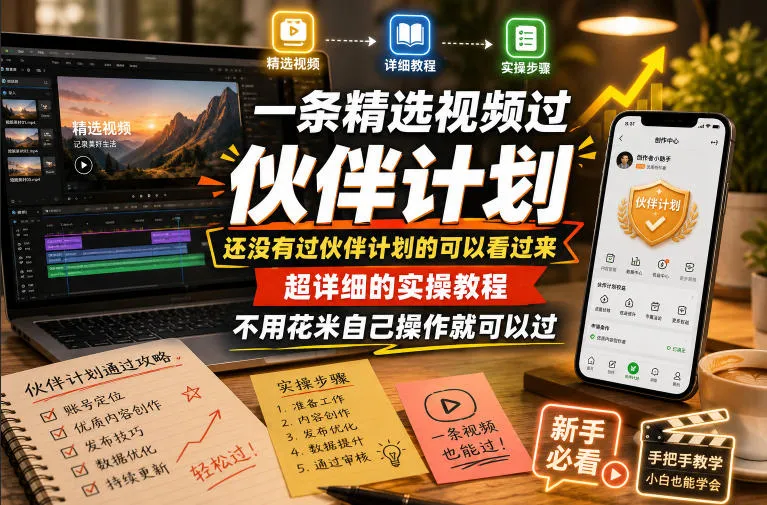 一条精选视频过伙伴计划，还没有过伙伴计划的可以看过来，超详细的实操教程，不用花米自己操作就可以过_一起云网创