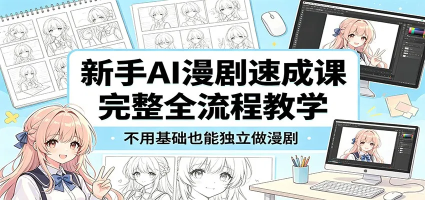 新手AI漫剧速成课：完整全流程教学，不用基础也能独立做漫剧_就是爱分享