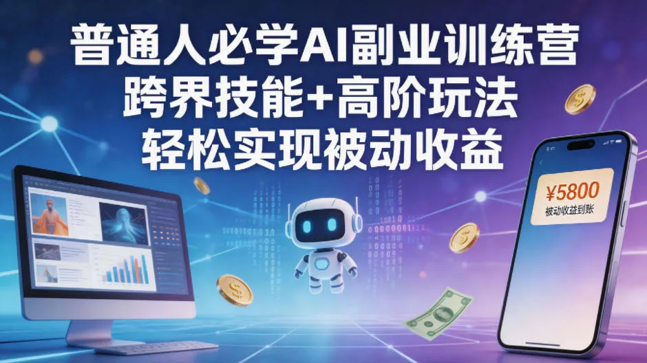普通人必学AI副业训练营跨界技能+高阶玩法轻松实现被动收益_就是爱分享
