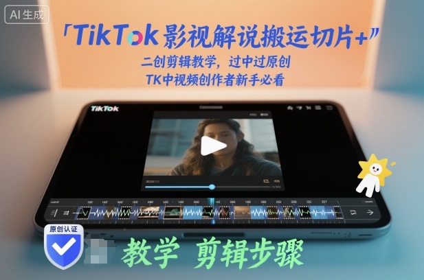 TikTok影视解说搬运切片+二创剪辑教学，过中过原创，TK中视频创作者新手必看_就是爱分享