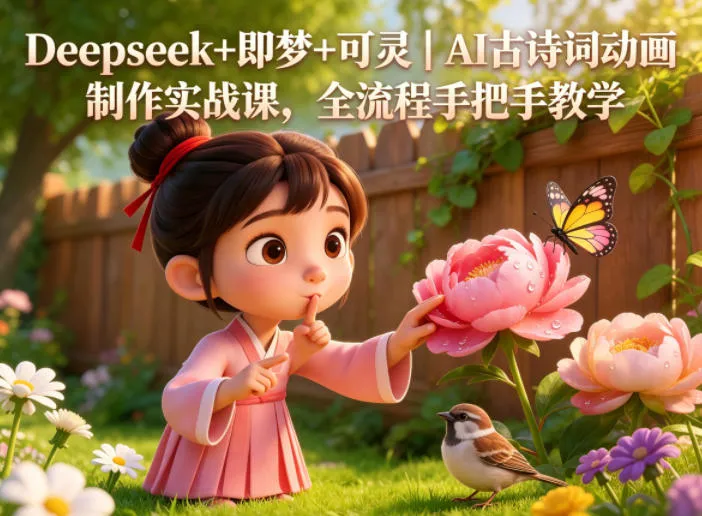 Deepseek+即梦+可灵|AI古诗词动画制作实战课,全流程手把手教学_一起云网创