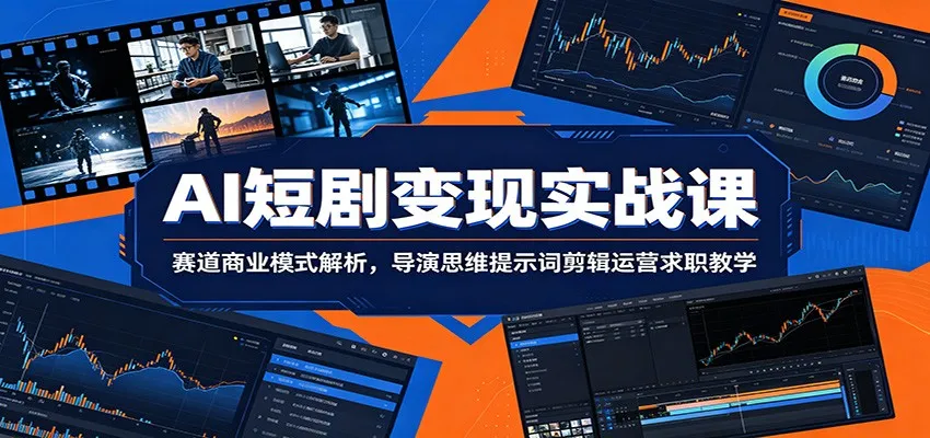 AI短剧变现实战课：赛道商业模式解析，导演思维提示词剪辑运营求职教学_一起云网创