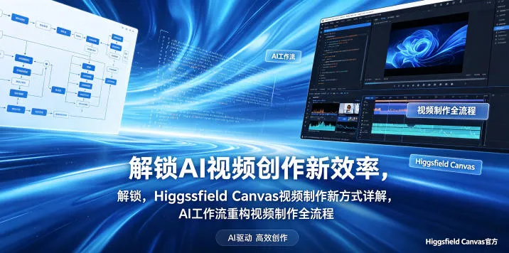 解锁AI视频创作新效率，Higgsfield Canvas视频制作新方式详解，AI工作流重构视频制作全流程_一起云网创