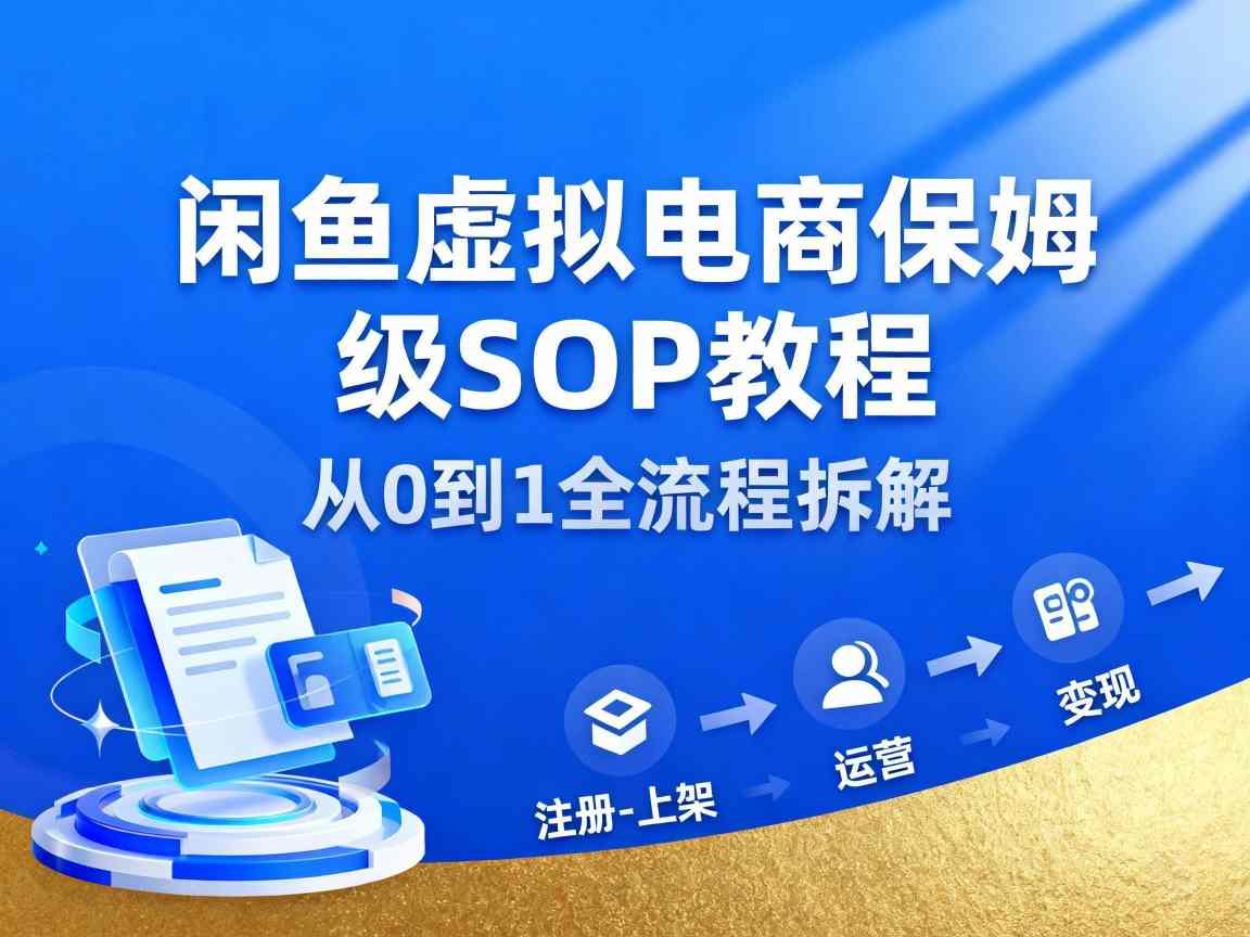 闲鱼虚拟电商，月入轻松过1W，保姆级SOP教程_就是爱分享