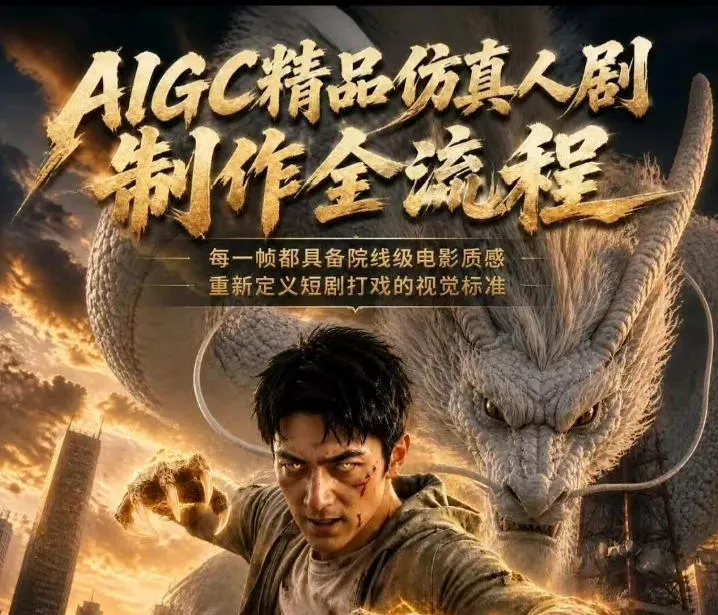 AIGC精品仿真人剧豢龙人全流程制作解析2026,国风仿真人创作+打斗剧情+人设编排,一站式AI短剧入门_一起云网创