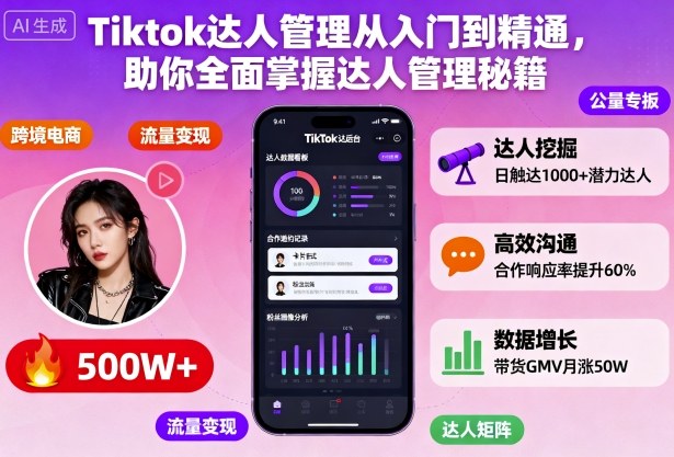 Tiktok达人管理从入门到精通，助你全面掌握达人管理秘籍_就是爱分享