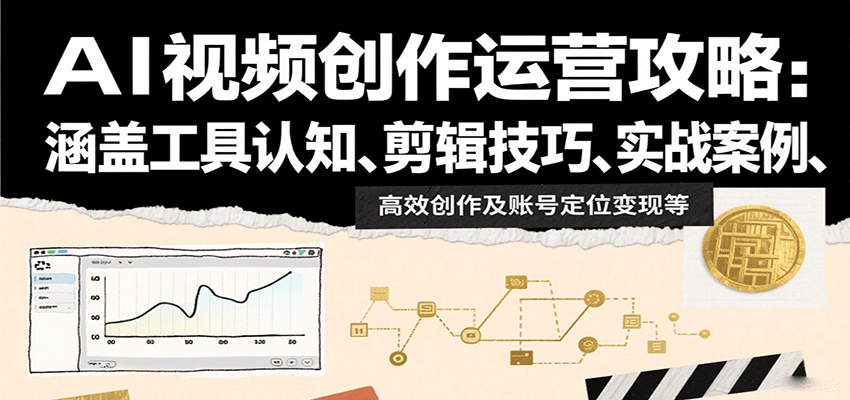 AI视频创作运营攻略:涵盖工具认知、剪辑技巧、实战案例、高效创作及账号定位变现等_就是爱分享