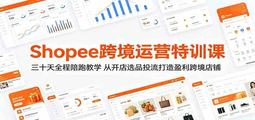 Shopee跨境运营特训课:三十天全程陪跑教学,从开店选品投流打造盈利跨境店铺_一起云网创