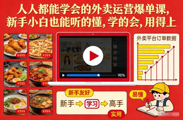 人人都能学会的外卖运营爆单课,新手小白也能听的懂,学的会,用得上_就是爱分享