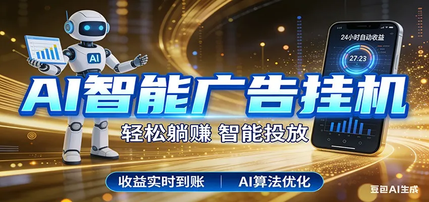 智能广告挂机新时代，利用碎片化时间实现稳定被动收益，AI帮你持续盈利_就是爱分享