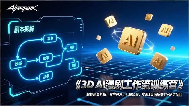 (17276期)3D AI漫剧工作流训练营:教授剧本拆解、资产开发、批量出图,实现S级画质交付+稳定盈利_就是爱分享