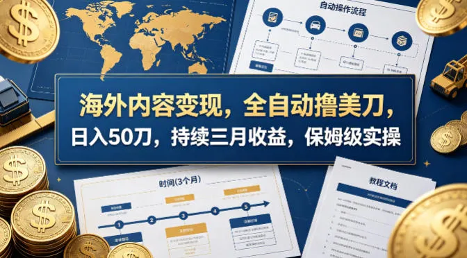 海外内容变现，全自动撸美刀，日入50刀，持续三月收益，保姆级实操【揭秘】_就是爱分享