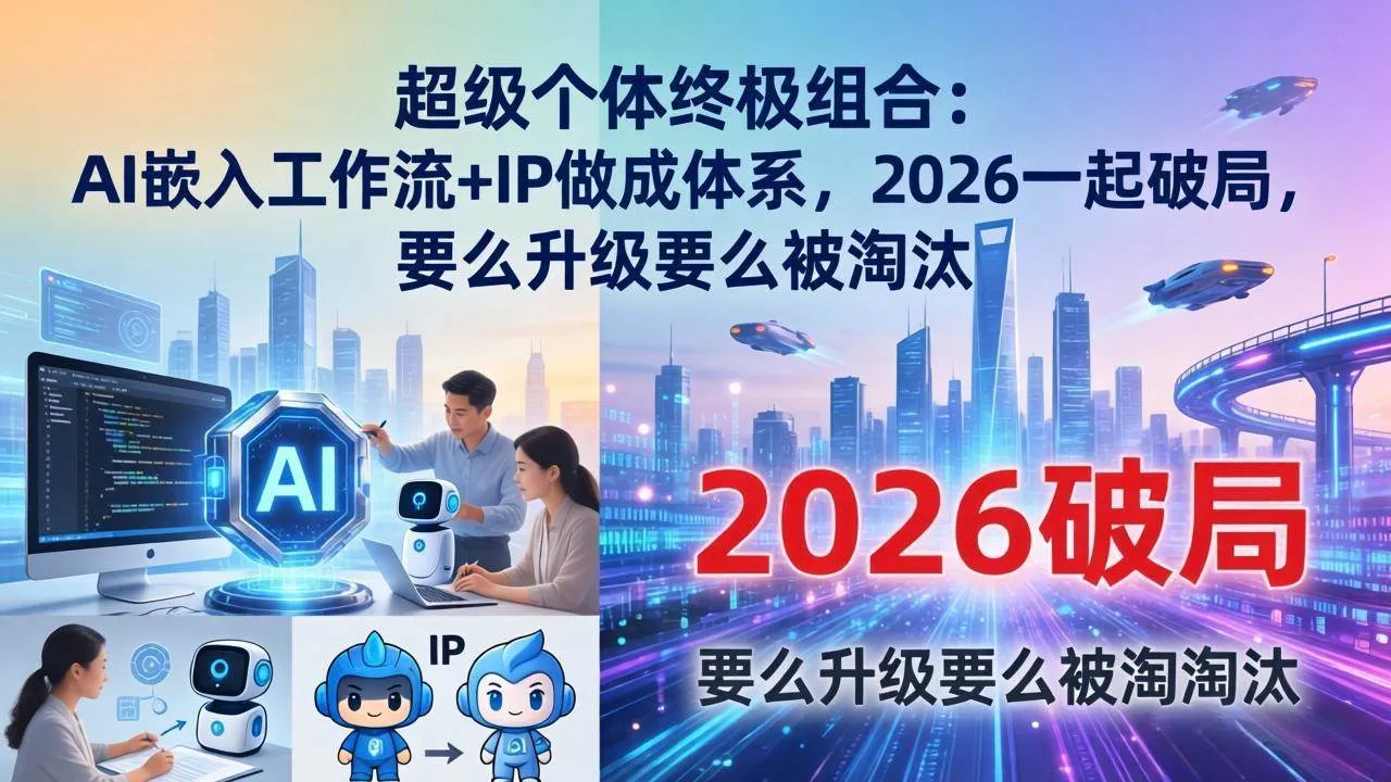 （17789期）超级个体终极组合：AI嵌入工作流+IP做成体系，2026一起破局，要么升级要么被淘汰_就是爱分享