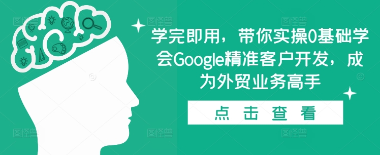 学完即用，带你实操0基础学会Google精准客户开发，成为外贸业务高手_就是爱分享