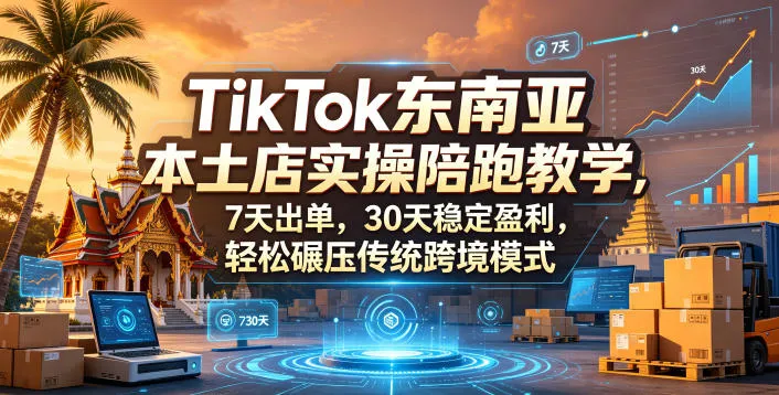 TikTok东南亚本土店实操陪跑教学，7天出单，30天稳定盈利，轻松碾压传统跨境模式_就是爱分享