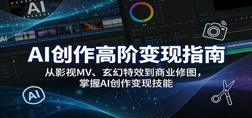 AI创作高阶变现指南:从影视MV、玄幻特效到商业修图,掌握AI创作变现技能 AI创作高阶变现指南:从影视MV、玄幻特效到商业修图,掌握AI创作变现技能