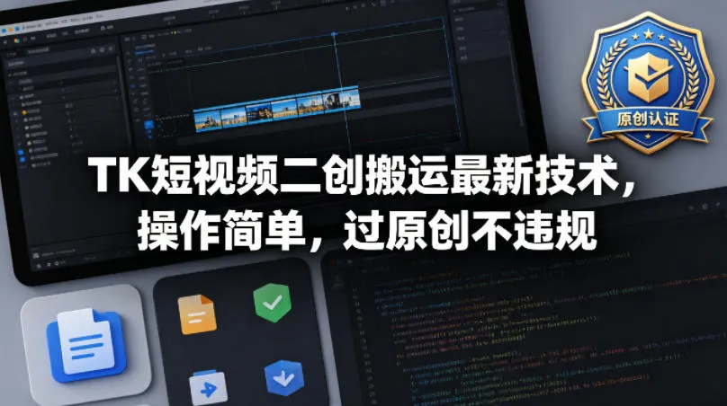 TK短视频二创搬运最新技术，操作简单，过原创不违规_就是爱分享