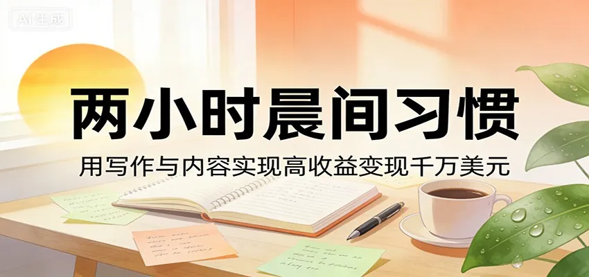 付费文章：两小时晨间习惯，用写作与内容实现高收益变现千万美元_就是爱分享