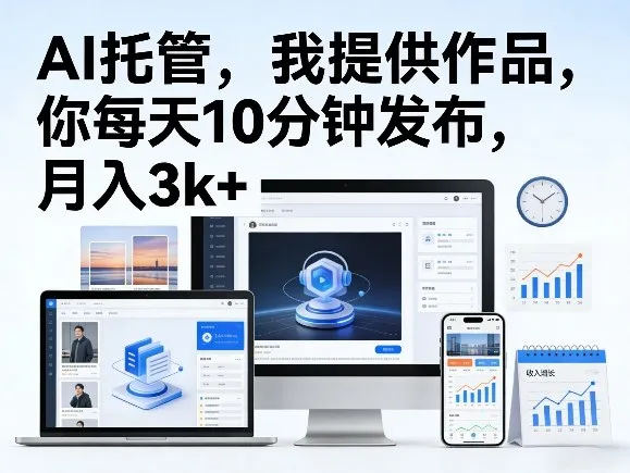 公众号AI托管，我提供作品，你每天10分钟发布，月入3k+【揭秘】_就是爱分享