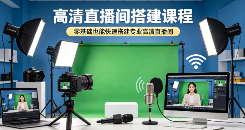 高清直播间搭建课程，零基础也能快速搭建专业高清直播间_就是爱分享