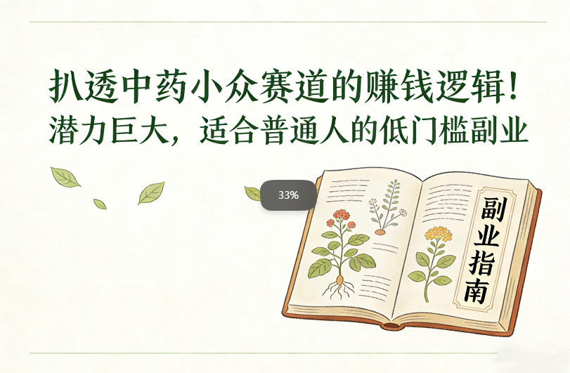 扒透中药小众赛道的賺米逻辑,潜力巨大,适合普通人的低门槛副业_就是爱分享