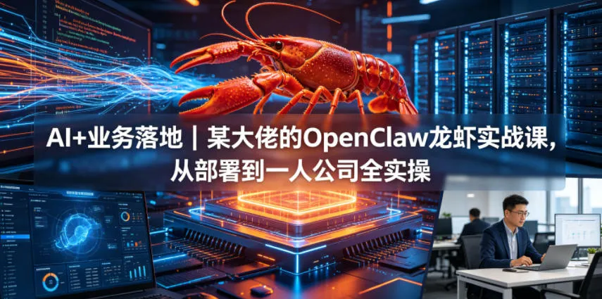 AI+业务落地｜某大佬的OpenClaw小龙虾实战课，从部署到一人公司全实操_一起云网创