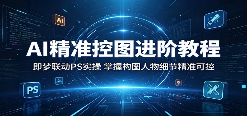 AI精准控图进阶教程：即梦联动PS实操，掌握构图人物细节精准可控_一起云网创